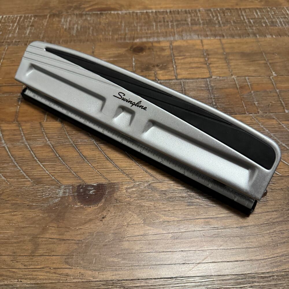 Swingline Precision Punch A7074066 Adjustable 2-3 Hole Punch Heavy Duty Silver